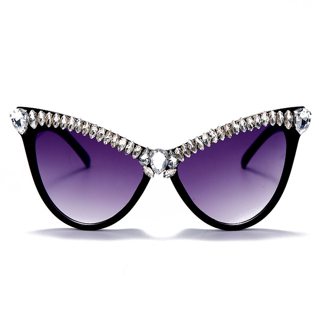 CHYLEANNA  Stylish Diamond Rhinestone Cat Eye Sunglasses